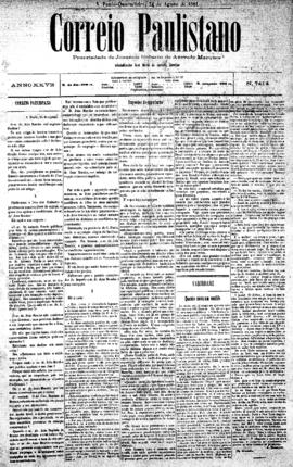 Correio paulistano [jornal], [s/n]. São Paulo-SP, 24 ago. 1881.