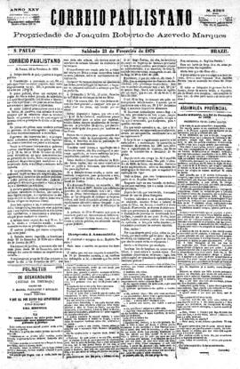 Correio paulistano [jornal], [s/n]. São Paulo-SP, 23 fev. 1878.