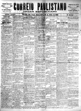 Correio paulistano [jornal], [s/n]. São Paulo-SP, 29 jul. 1892.