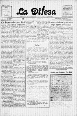 La Difesa [jornal], a. 6, n. 318. São Paulo-SP, 20 jul. 1930.