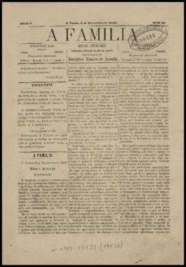 A Familia [jornal], a. 1, n. 10. São Paulo-SP, 02 fev. 1889.