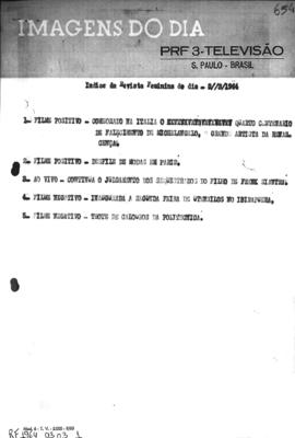 TV Tupi [emissora]. Revista Feminina [programa]. Roteiro [televisivo], 03 mar. 1964.