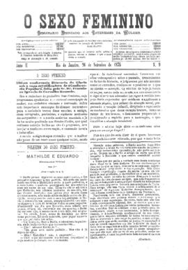O Sexo feminino [jornal], a. 2, n. 9. Campanha-MG, 26 set. 1875.
