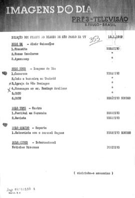 TV Tupi [emissora]. Diário de São Paulo na T.V. [programa]. Roteiro [televisivo], 13 jan. 1959.