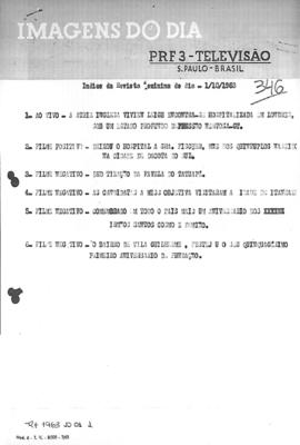 TV Tupi [emissora]. Revista Feminina [programa]. Roteiro [televisivo], 01 out. 1963.