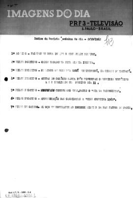 TV Tupi [emissora]. Revista Feminina [programa]. Roteiro [televisivo], 02 out. 1962.